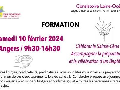 Formation à la célébration du Baptême et de la&nbsp;Cène